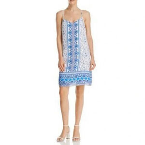 Aqua Fashion Floral Boarder Shift Dress,medium